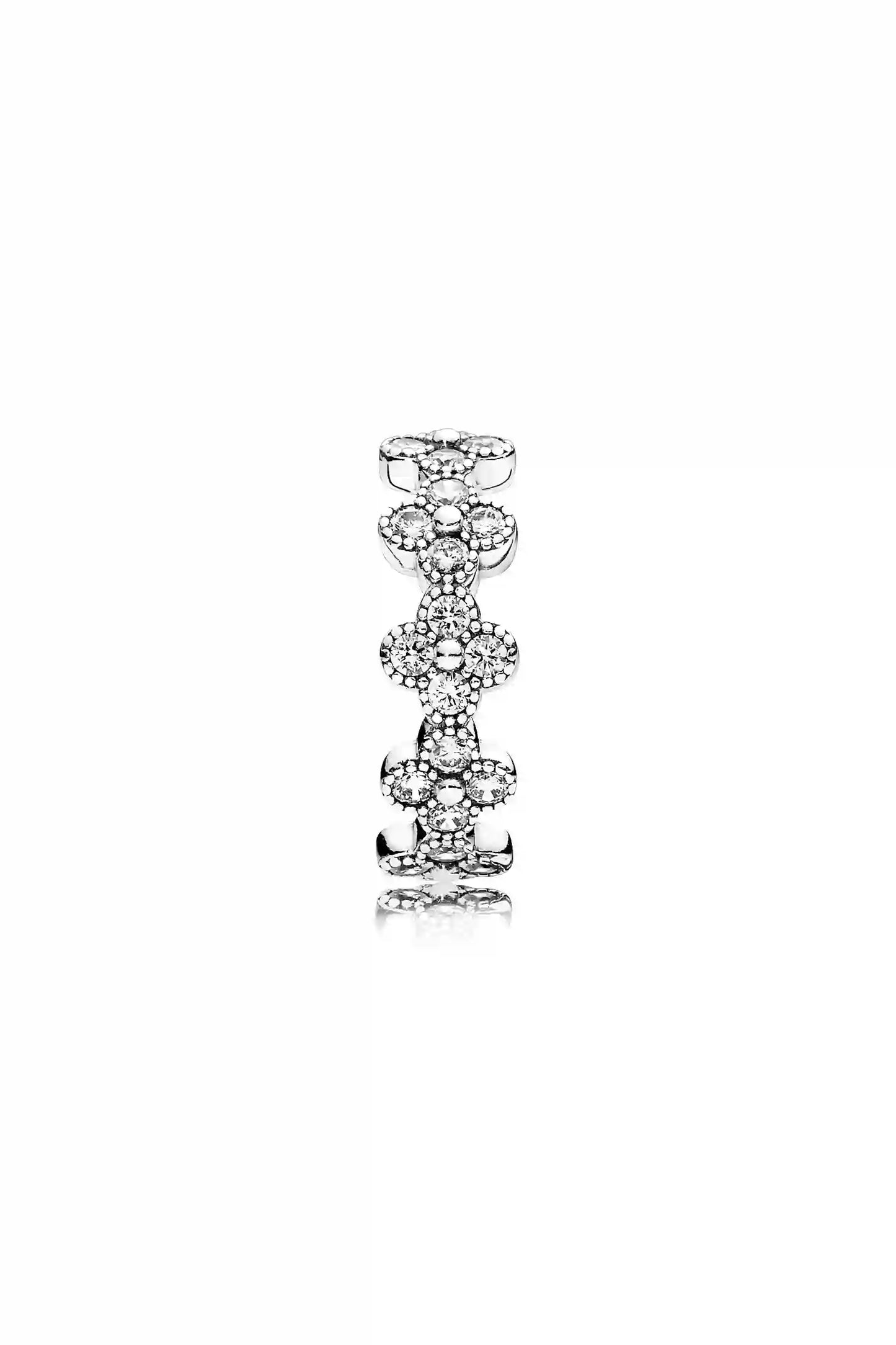 Oriental Blossoms Ring with Clear Zirconia