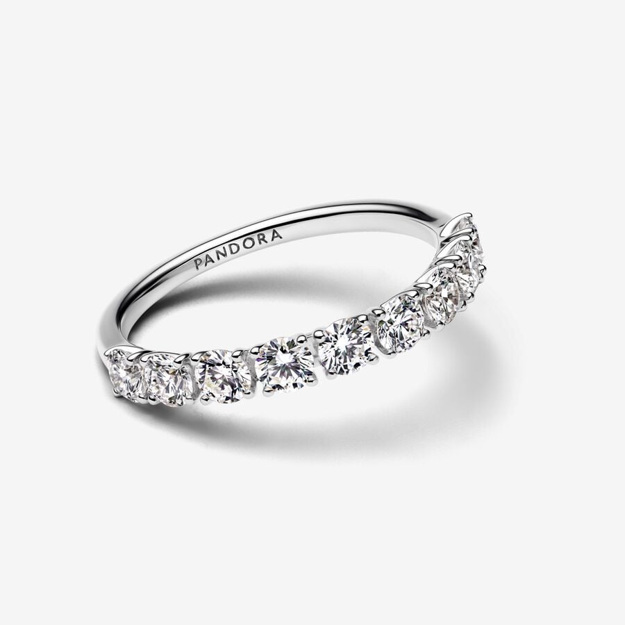 Era Lab-grown Diamond Half Eternity Band Ring White Silver