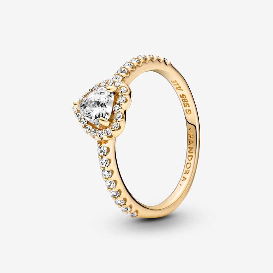 Elevated Heart Ring Gold
