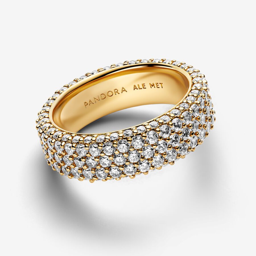 Gold-Plated Timeless Pavé Triple-row Ring