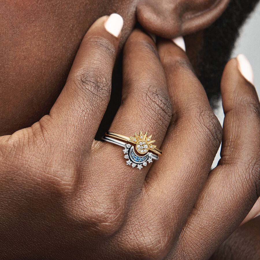 Gold Celestial Sparkling Sun Ring