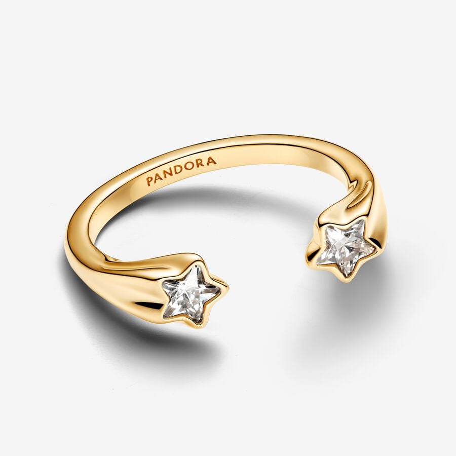 Gold-Plated Shooting Stars Open Ring