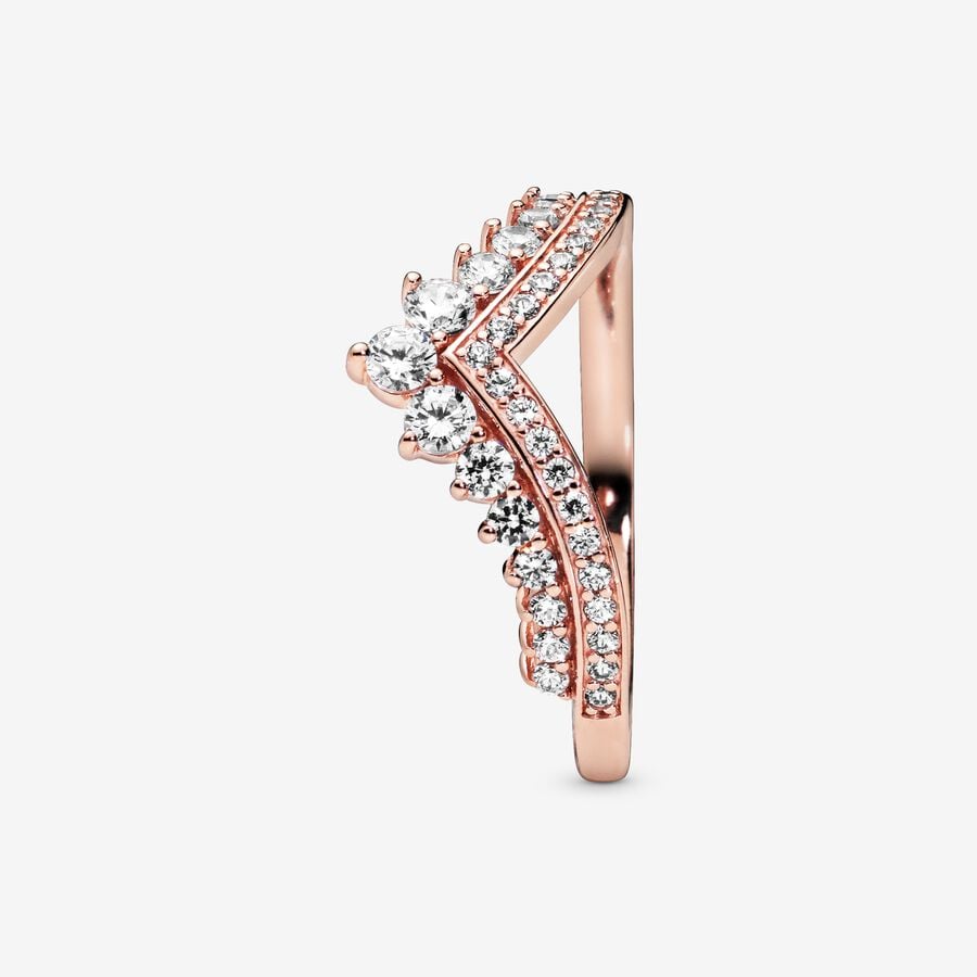Princess Wishbone Ring Rose Gold-Plated