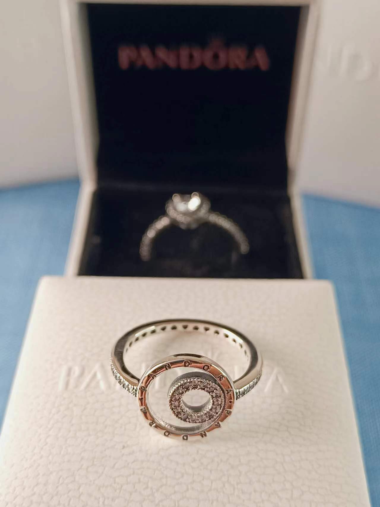 Signature Logo Circles Pavé Ring