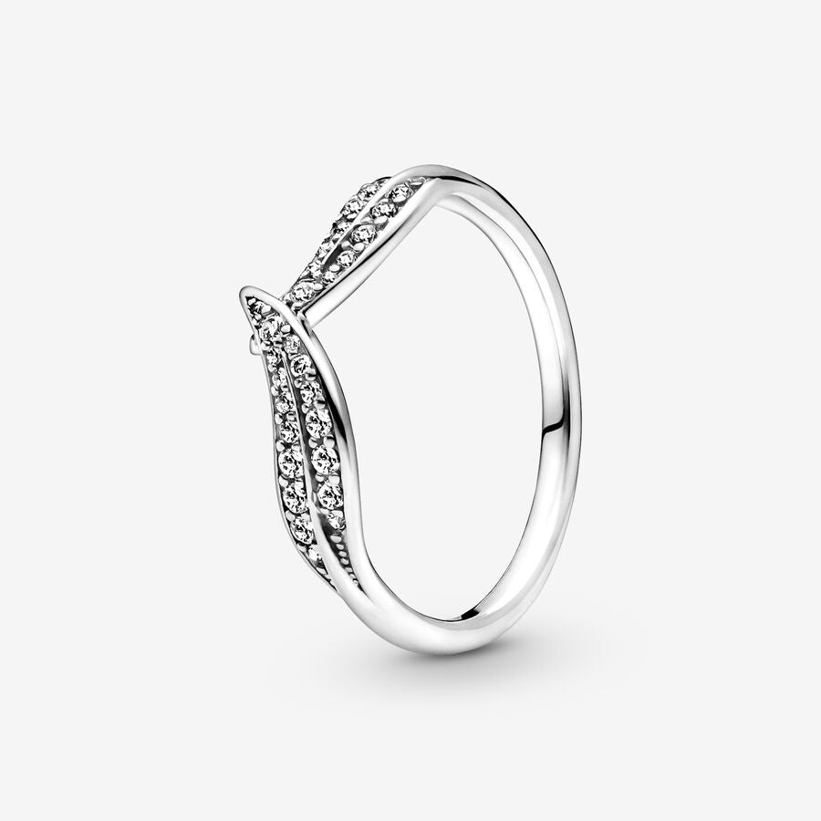 Sparkling Leaves Ring Sterling Silver