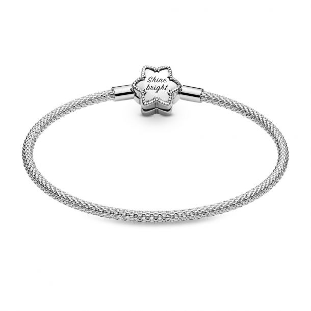 Bright Snowflake Mesh Bracelet