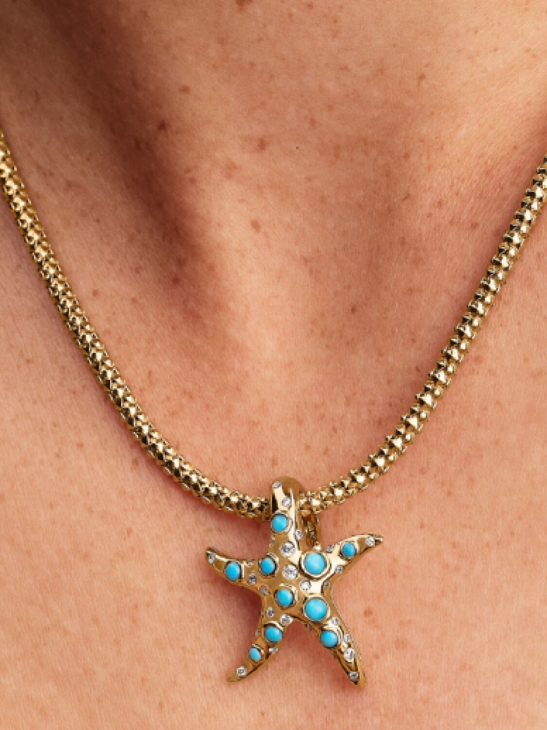 Sparkling Blue Starfish Dangle Charm