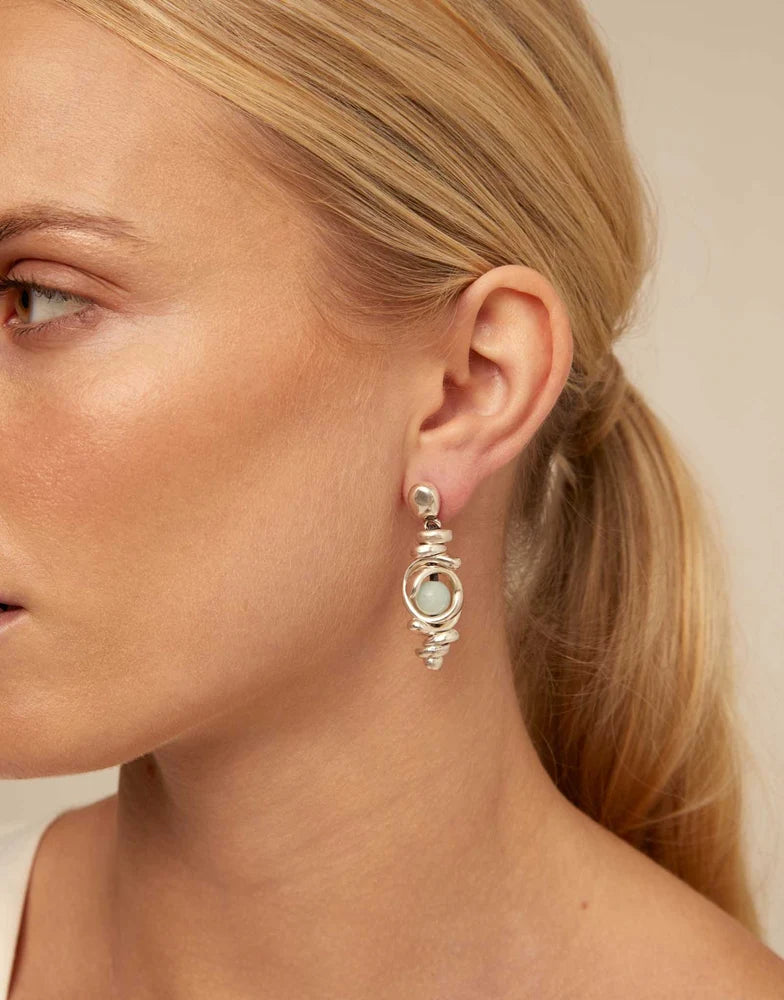 Planets earrings, silver