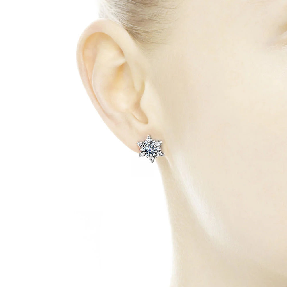 Crystalized Snowflake Stud Earrings