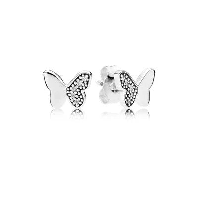 Butterfly Silver Stud Earrings