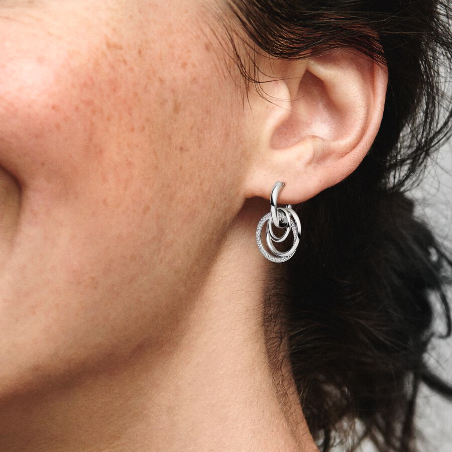 Family Always Encircled Hoop Earrings Sterling silver