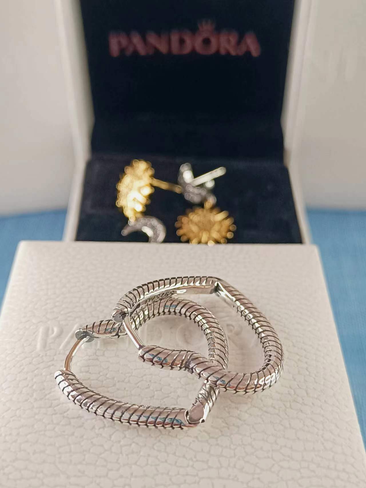 Moments Heart Charm Hoop Earrings
