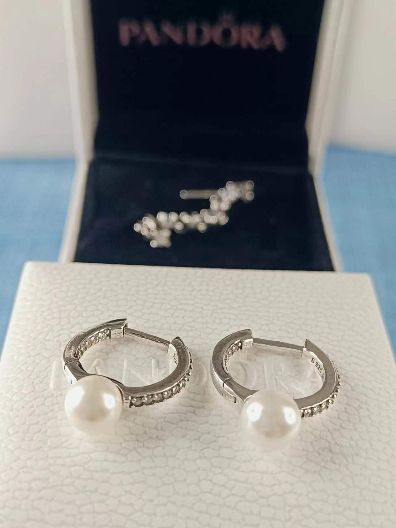 Treated Freshwater Cultured Pearl & Pavé Hoop Earrings