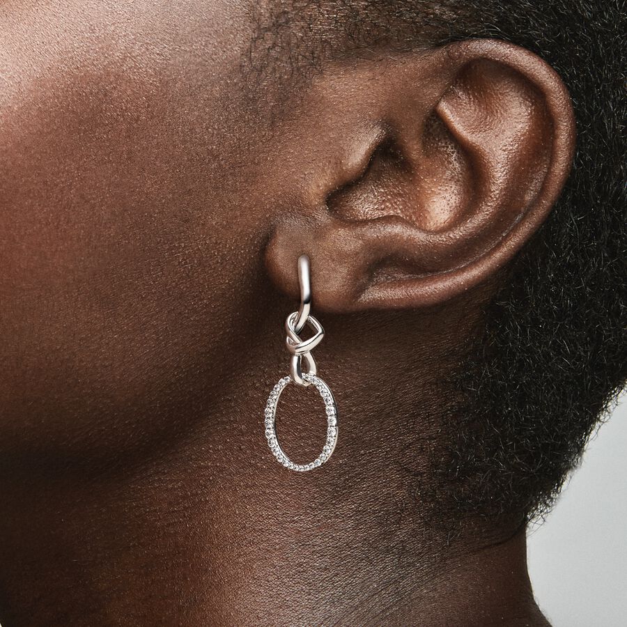 Knotted Hearts Dangle Earrings
