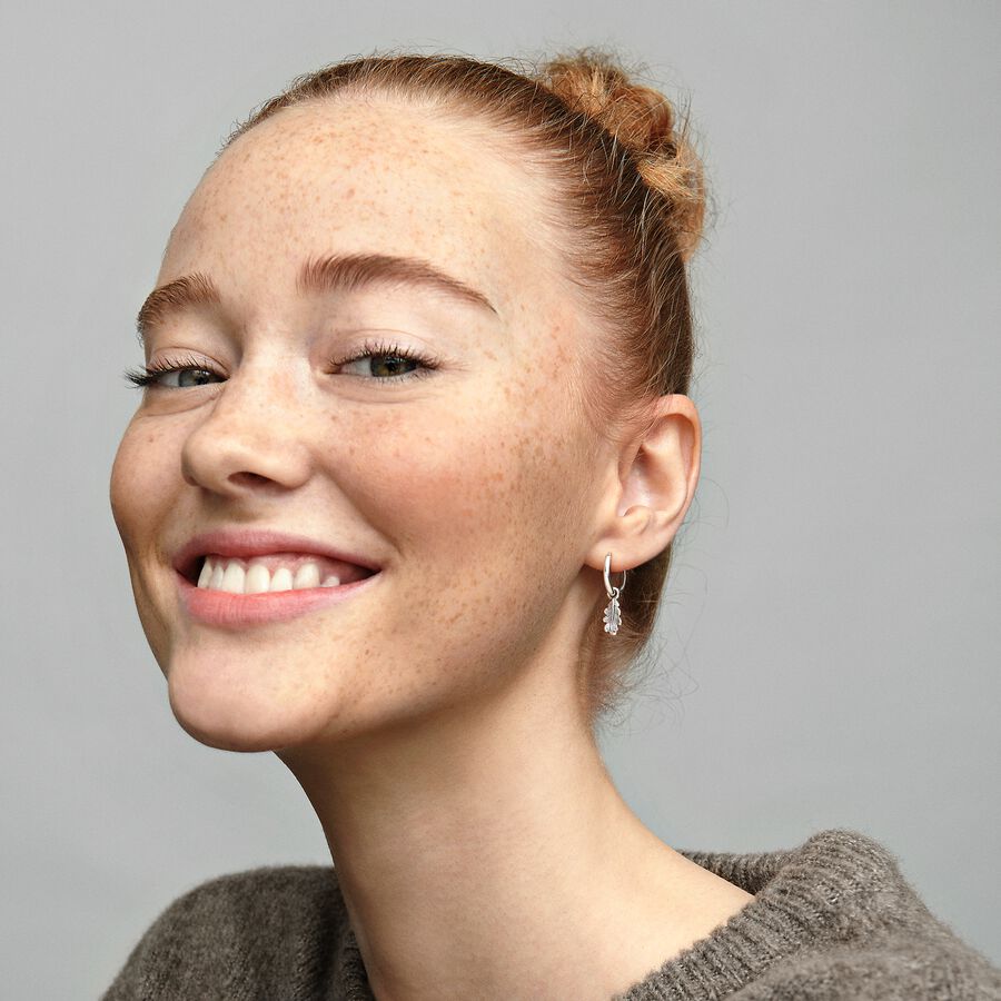 Acorn and Leaf Hoop Earrings