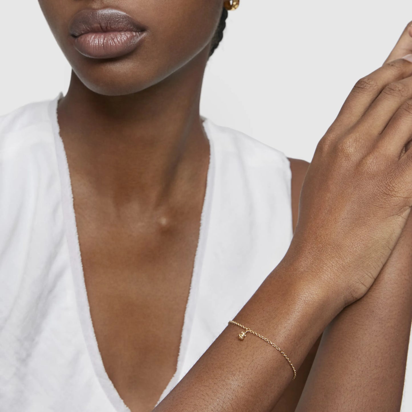Chain Bracelet with gold plating over silver and round rings Bold Bear