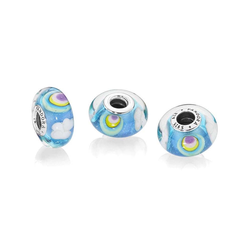 Iridescent Rainbow Murano Glass Charm