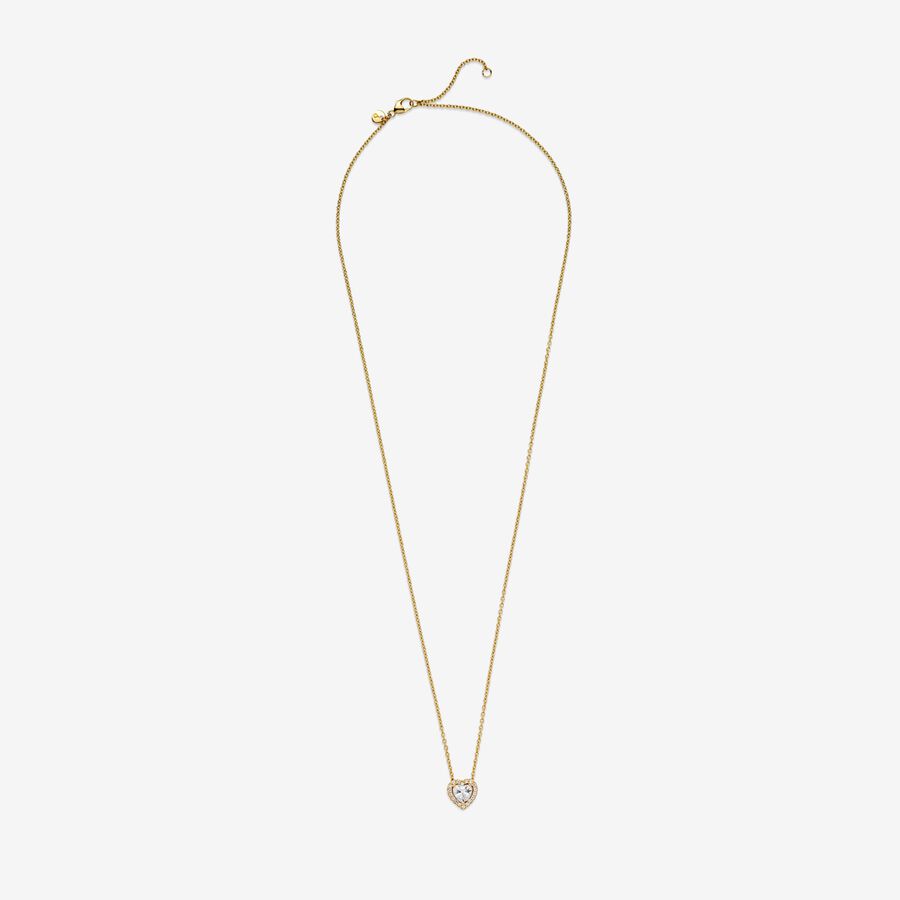 Elevated Heart Necklace Gold