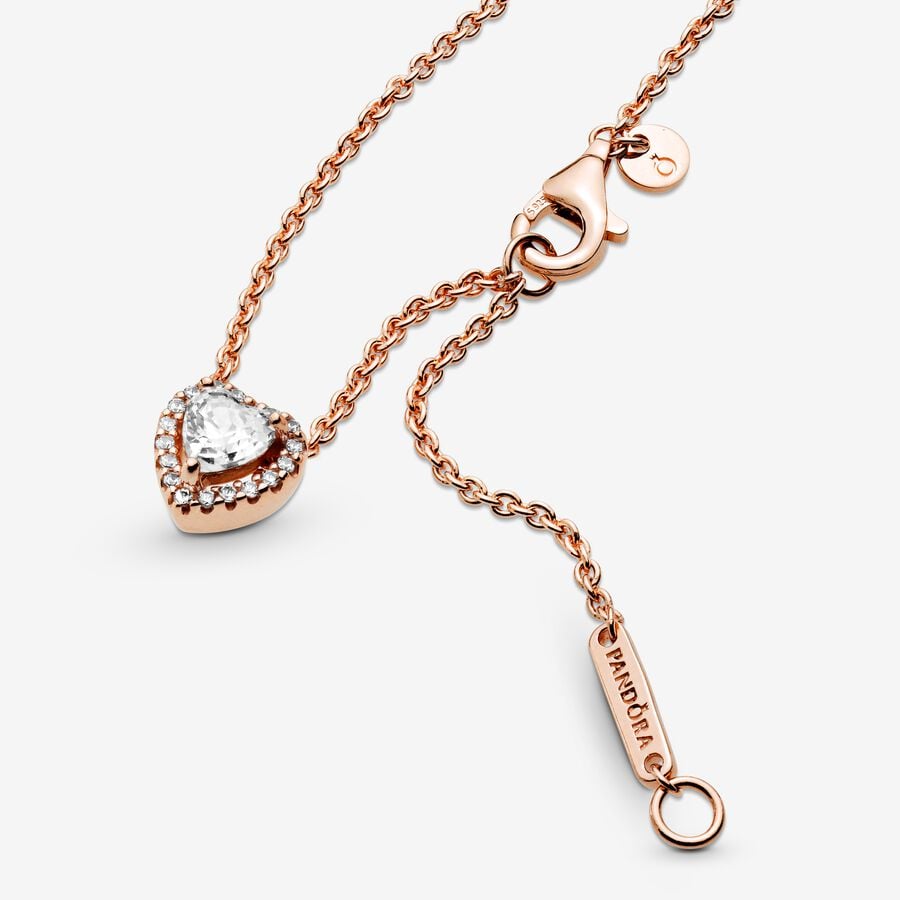 Sparkling Heart Collier Necklace Rose gold plated 45CM