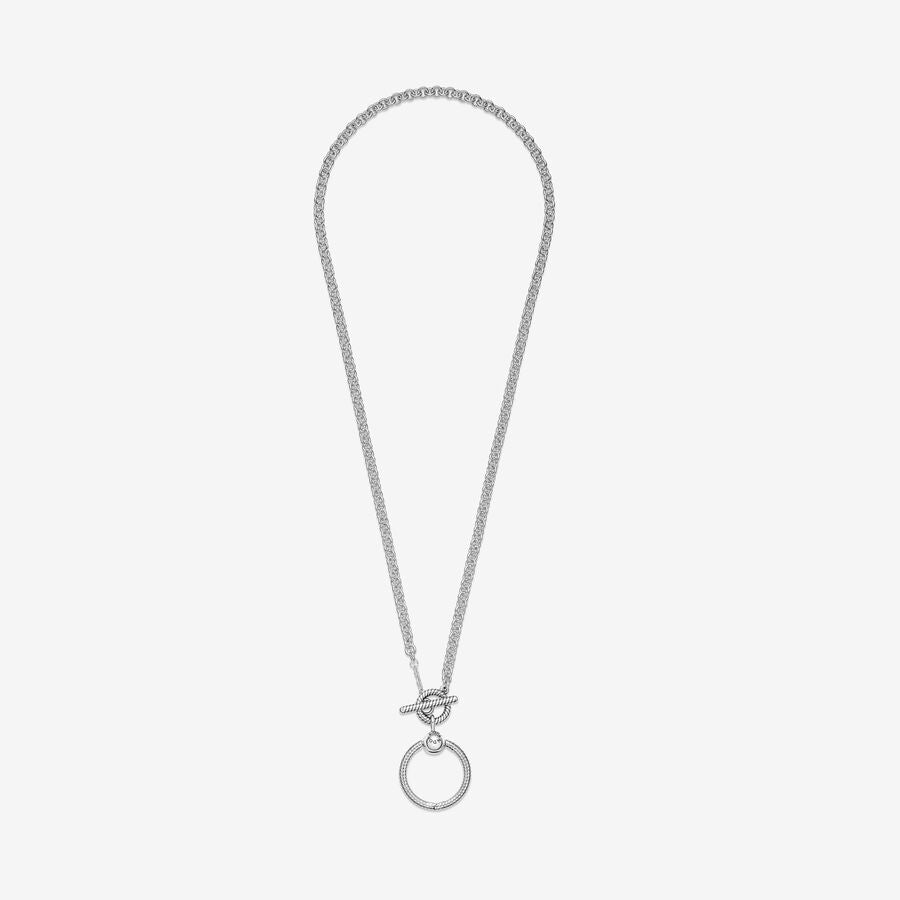 T-Bar O-Pendant Sterling Silver Necklace