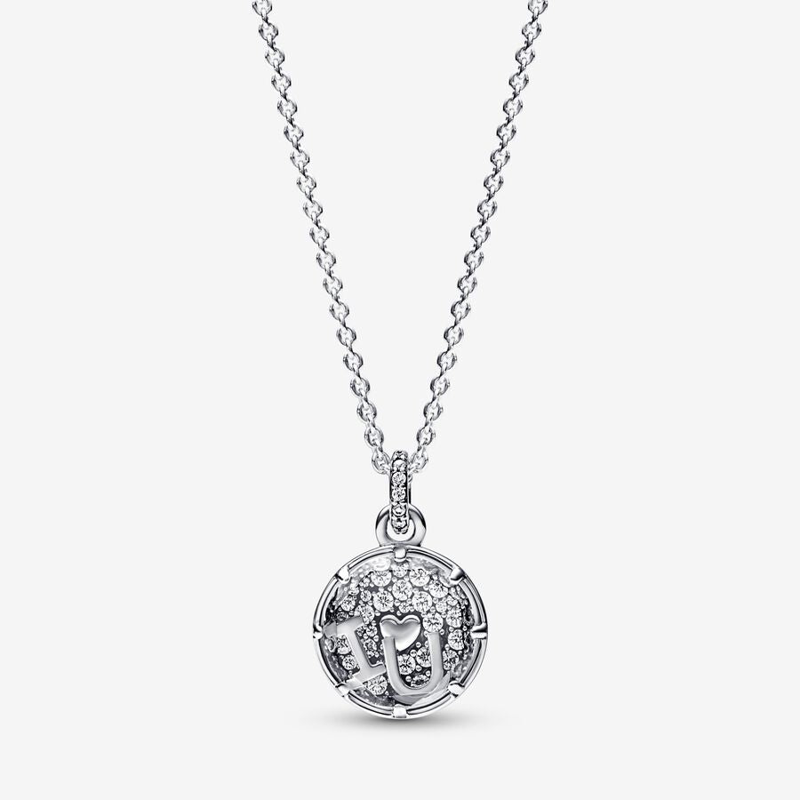 Sparkling Love Message Pendant Necklace