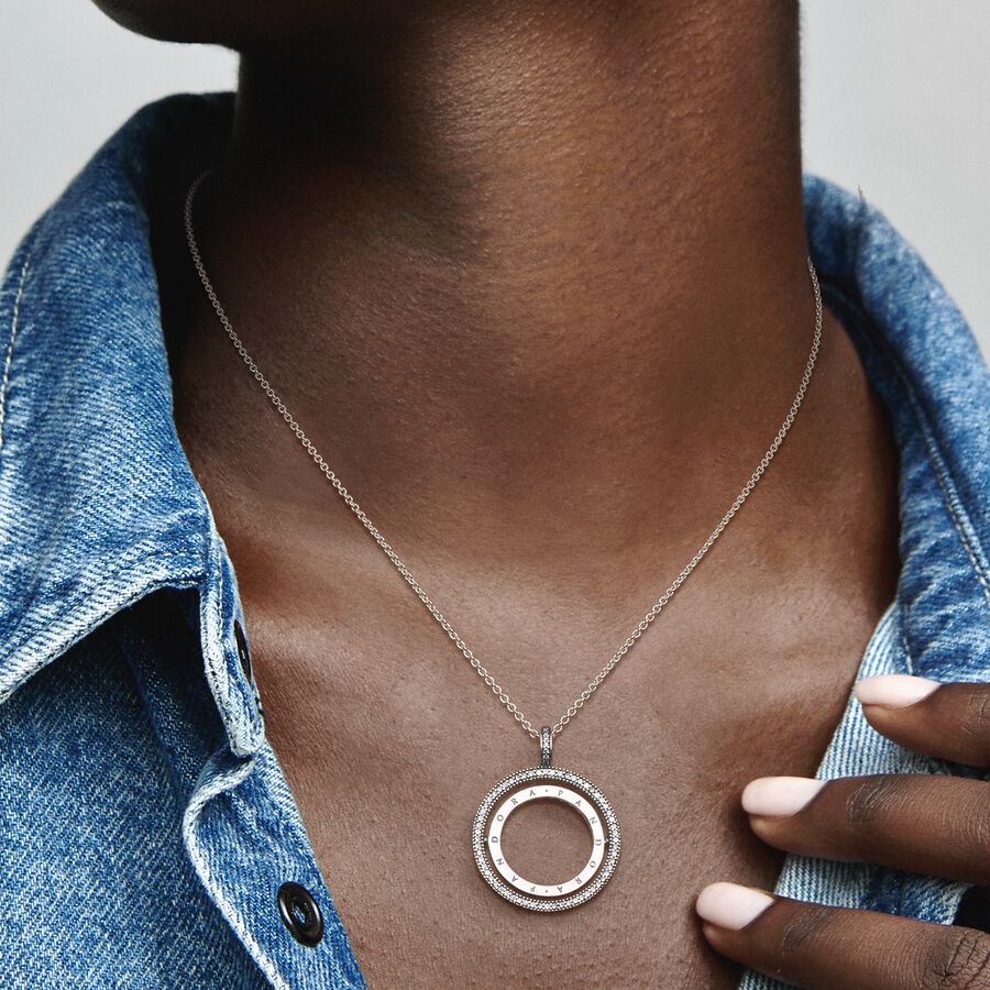 Spinning Hearts of Logo Necklace
