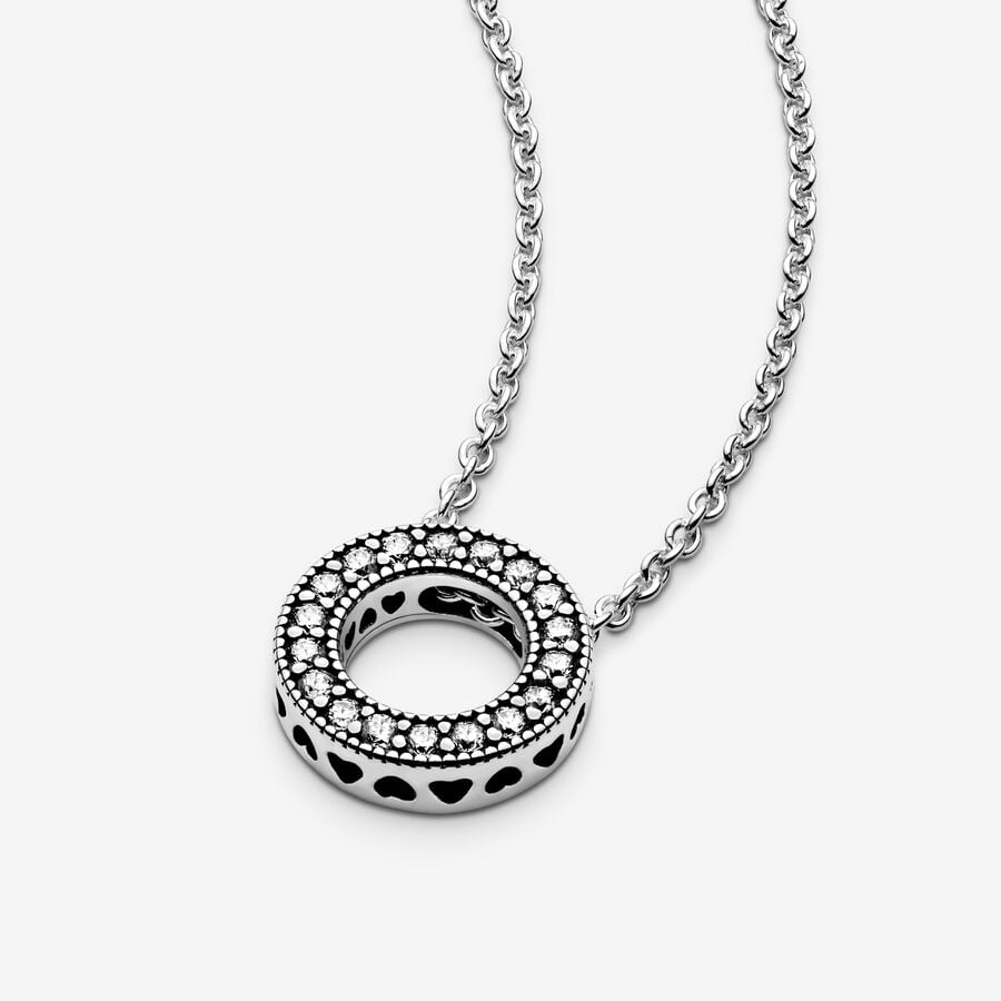 Logo Pavé Circle Collier Necklace