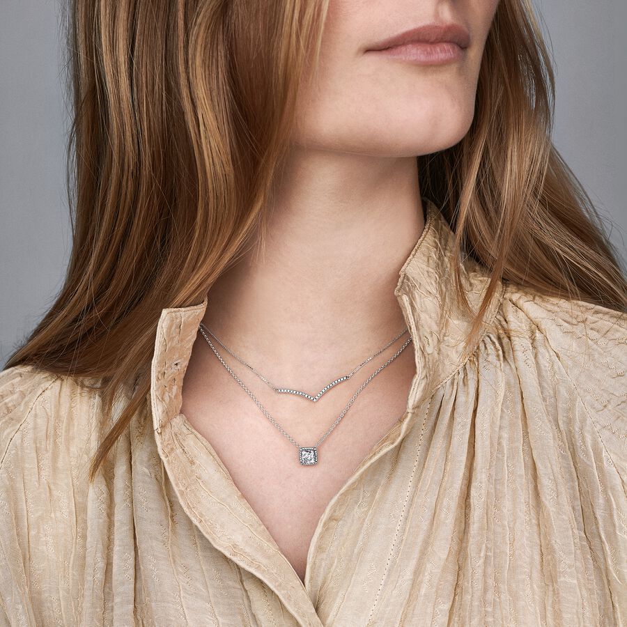 Sparkling Wishbone Necklace 45CM