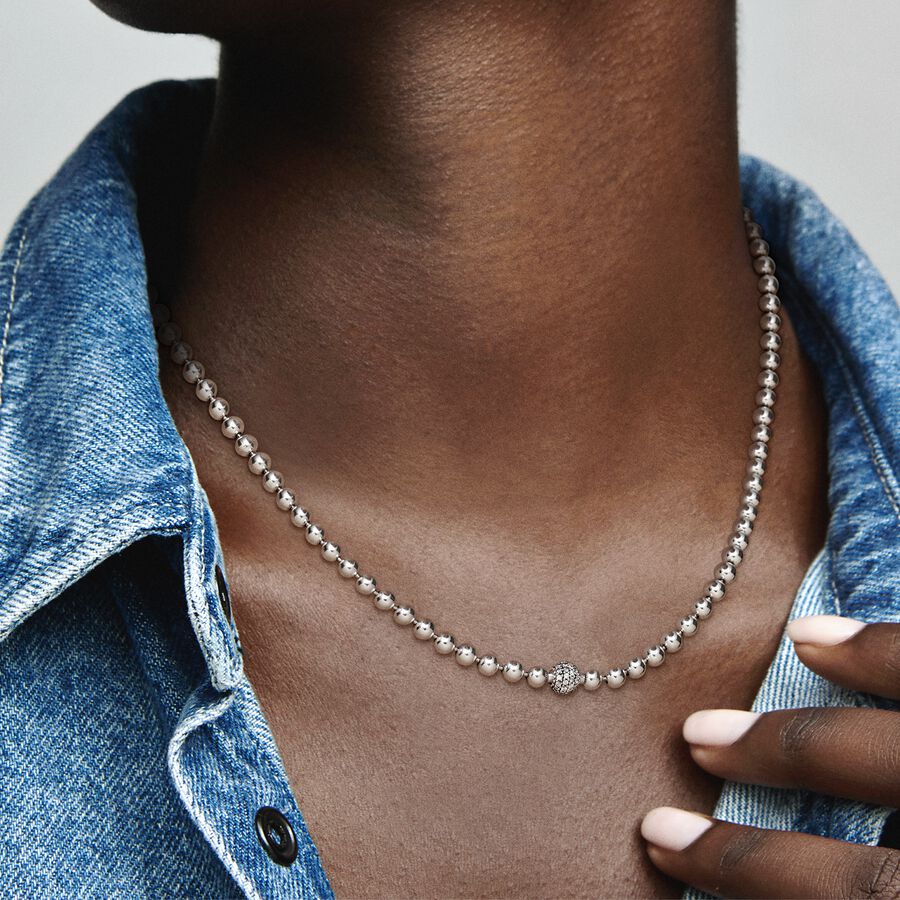 Beads & Pavé Necklace