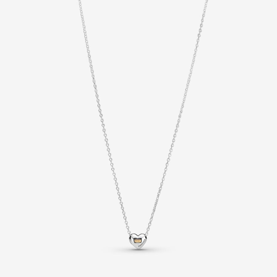 Domed Golden Heart Collier Necklace