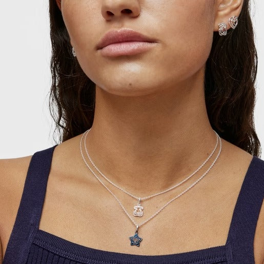 Bickie silver triple bear Necklace