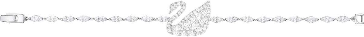 Swan Lake Bracelet, White, Rhodium Plating