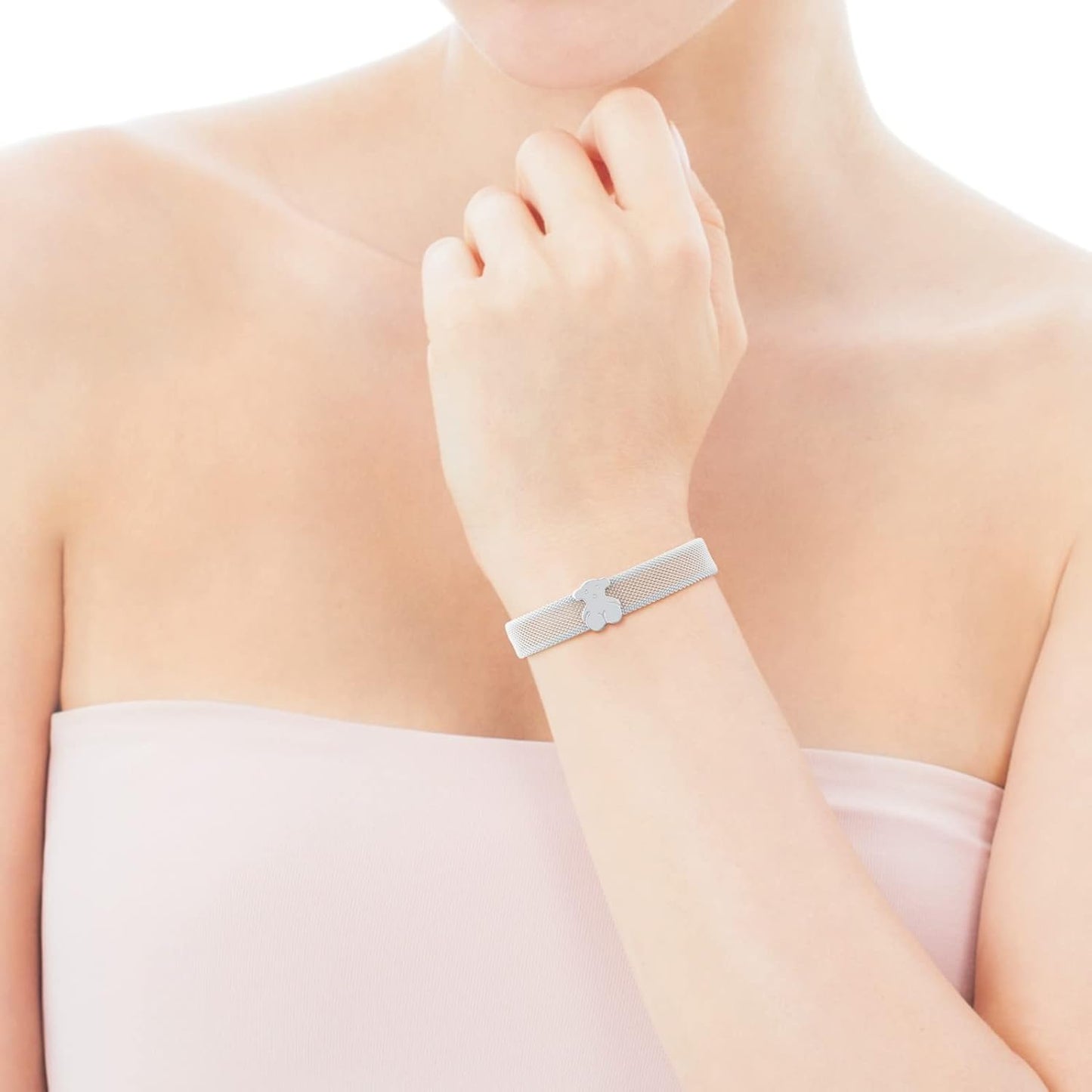 Silver Icon Mesh Bracelet 17.5CM