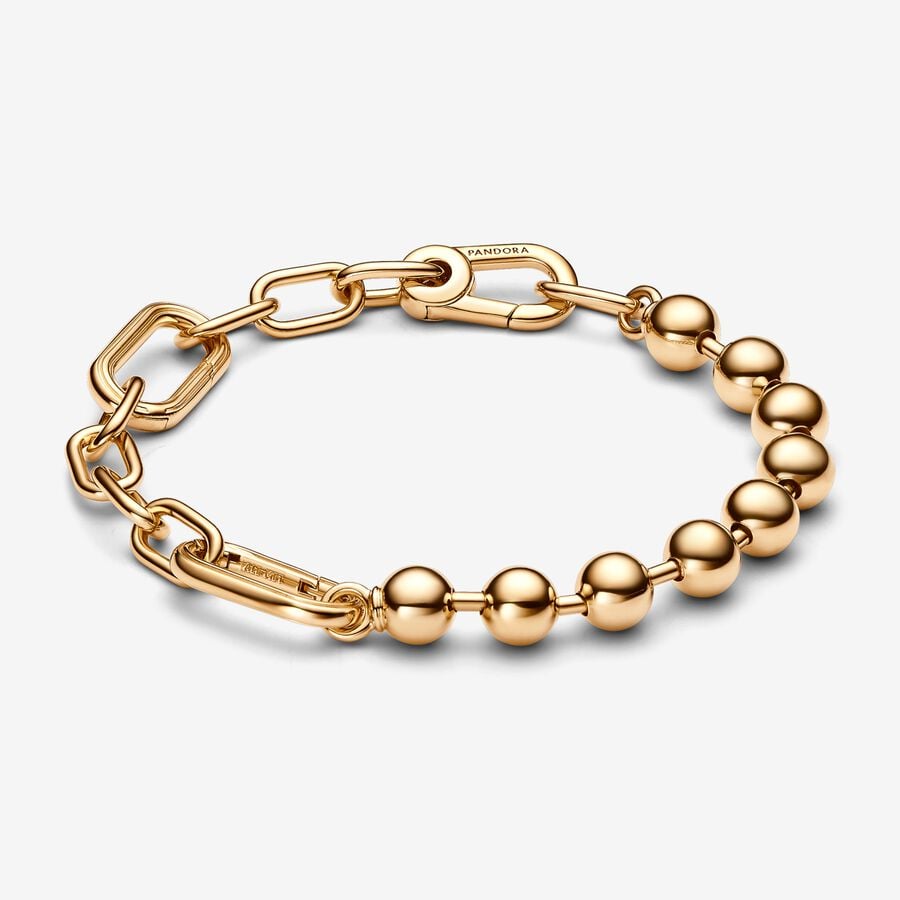 Metal Bead & Link Chain Bracelet & Chakra Medallion