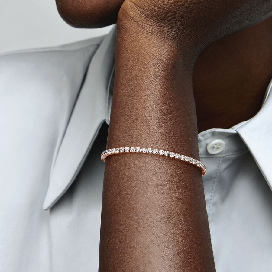 Sparkling Tennis Bracelet Rose gold plated