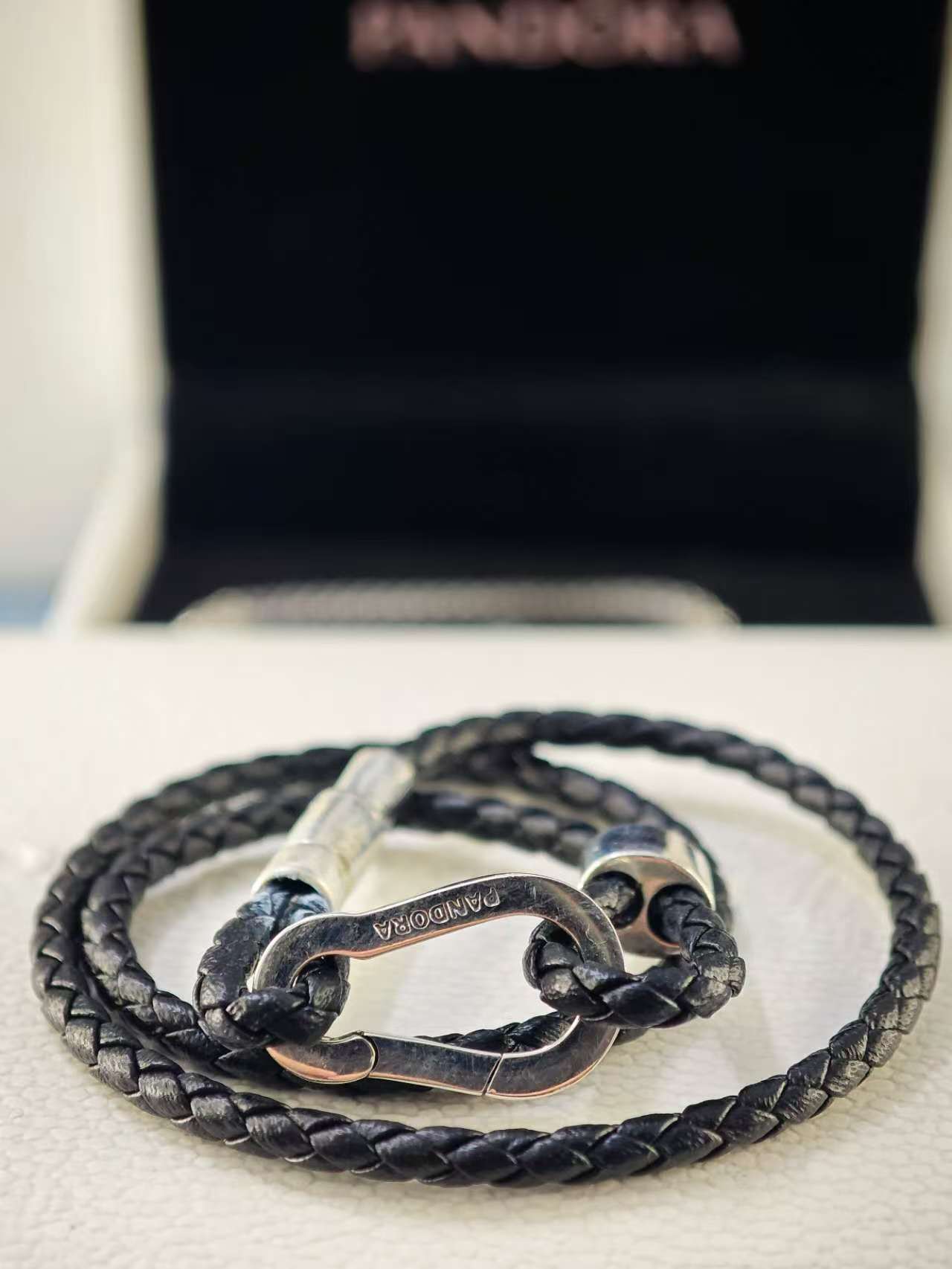 Moments Brown Braided Double Leather Bracelet