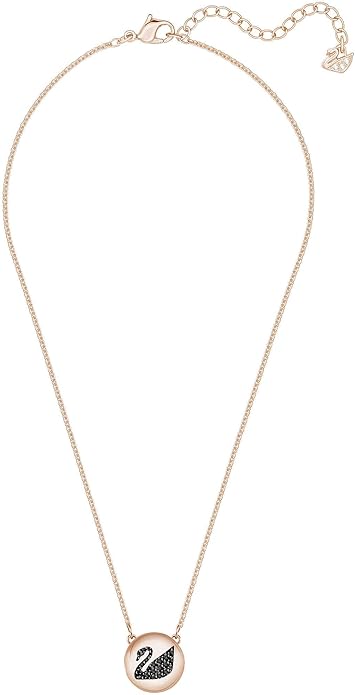 Hall Swan Pendant Necklace 38CM, Gray, Rose Gold Plating