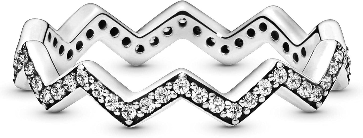 Shimmering Zigzag Ring