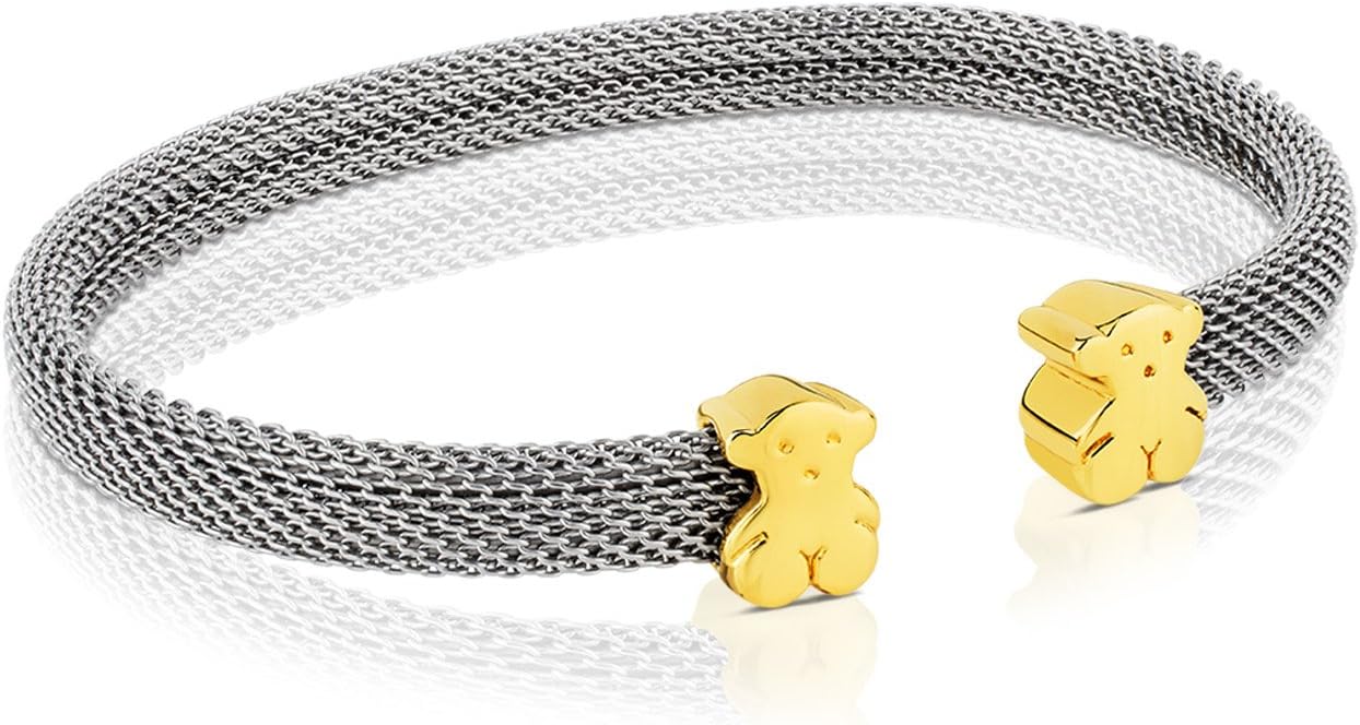 Mesh Gold and Steel Bangle