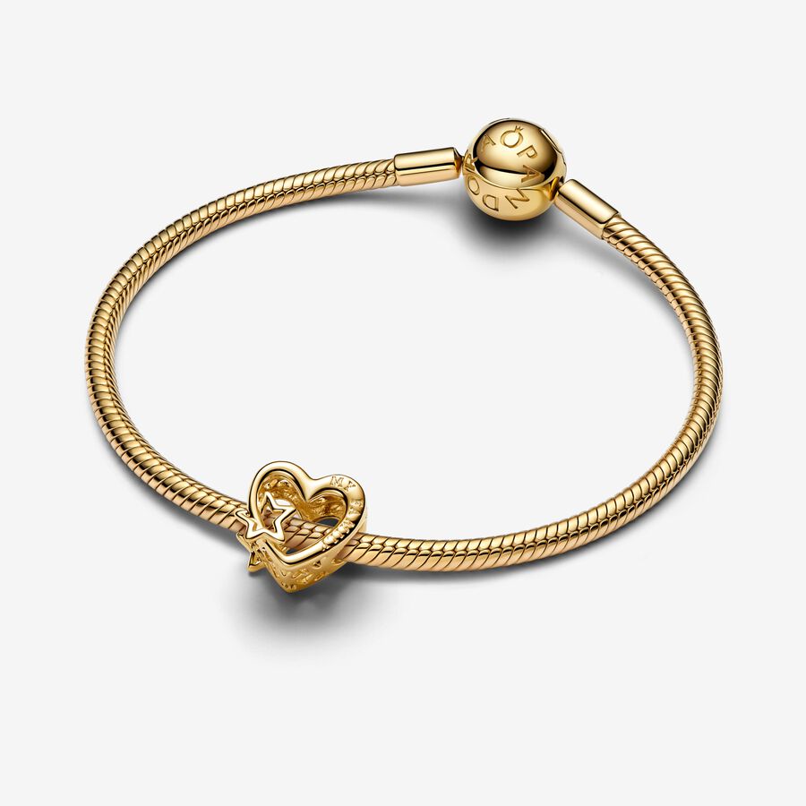 Openwork Family Heart & Star Charm