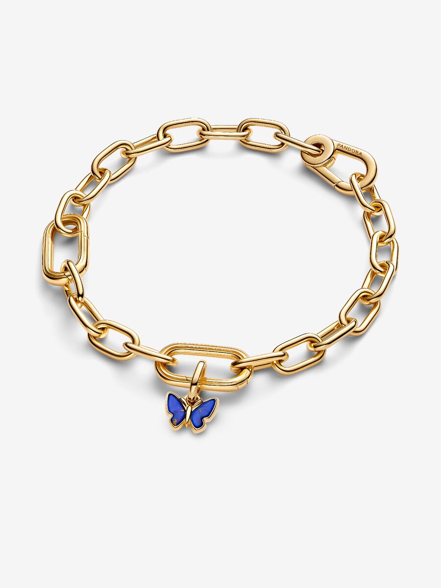 Blue Butterfly Mini Dangle Charm Gold Plating