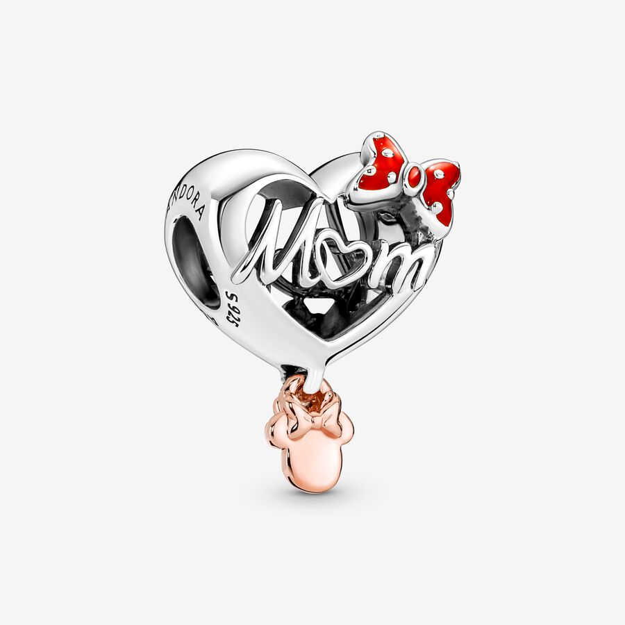 Minnie Mouse Mom Heart Charm