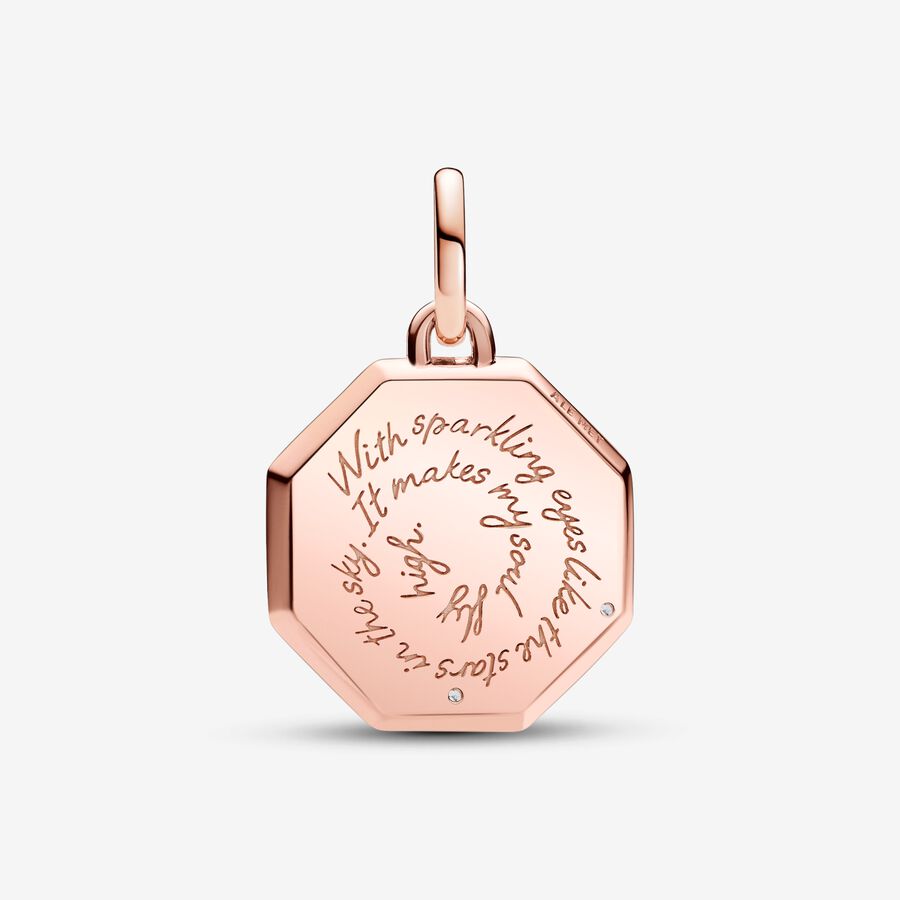 ME Link Chain Bracelet Rose gold plated & Sparkling Eyes Medallion Charm