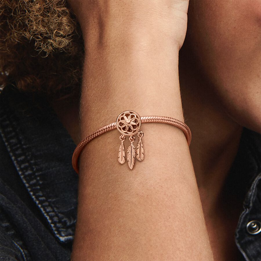 Spiritual Dreamcatcher Charm Rose gold plated