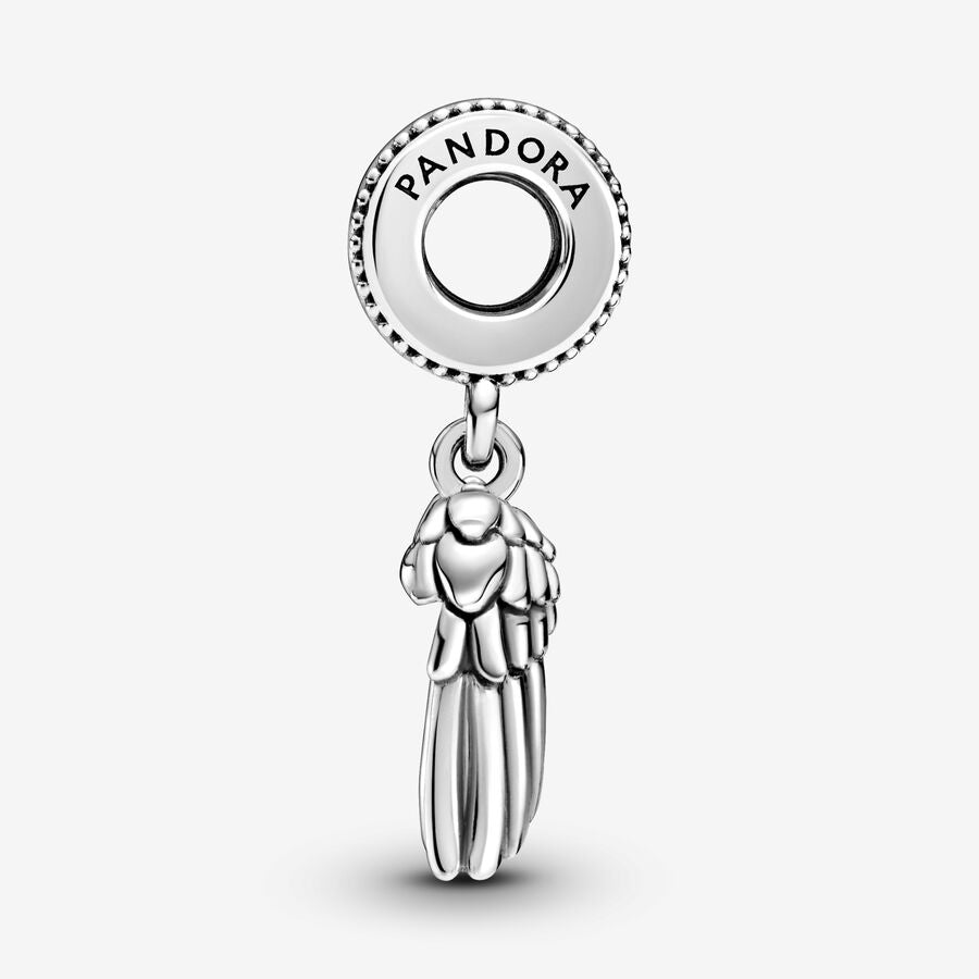 Angel Wings & Heart Dangle Charm