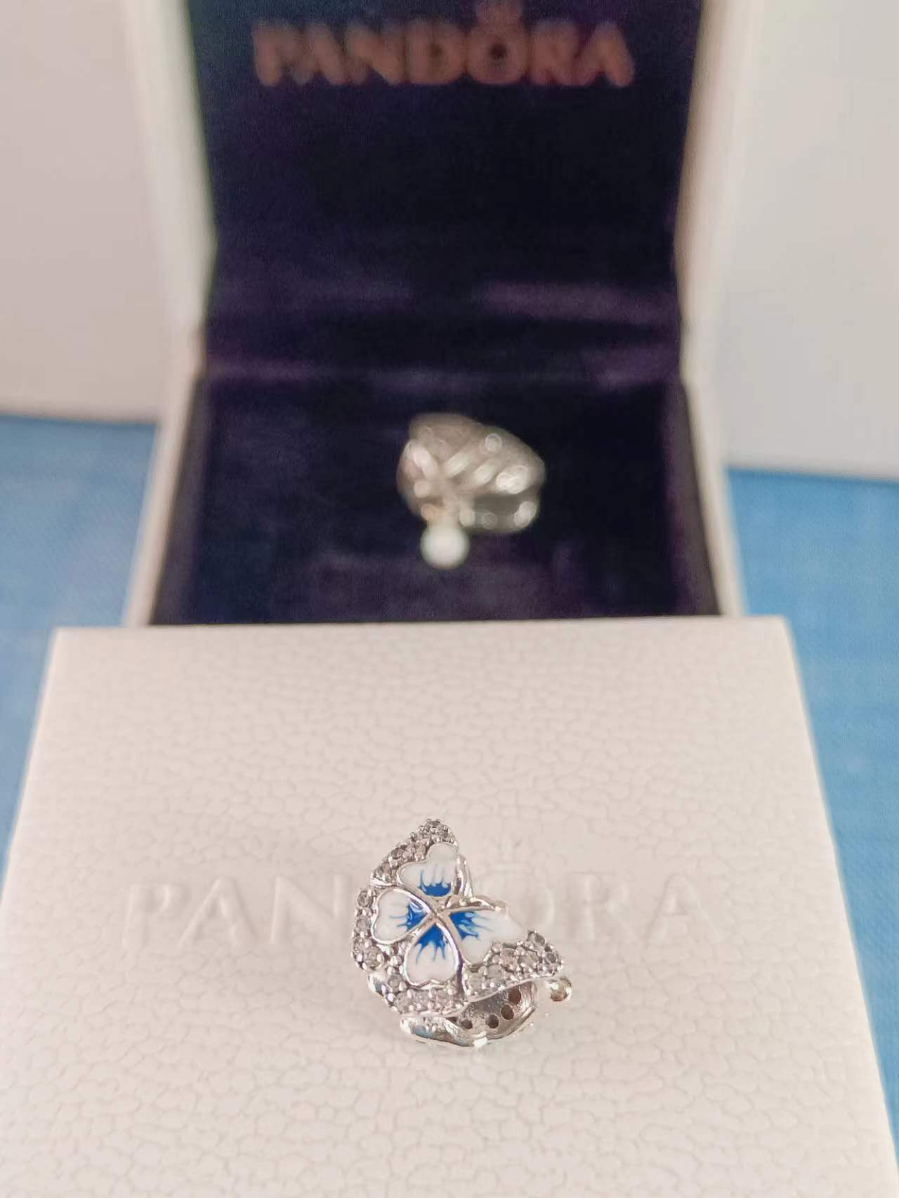 Blue Butterfly Sparkling Charm