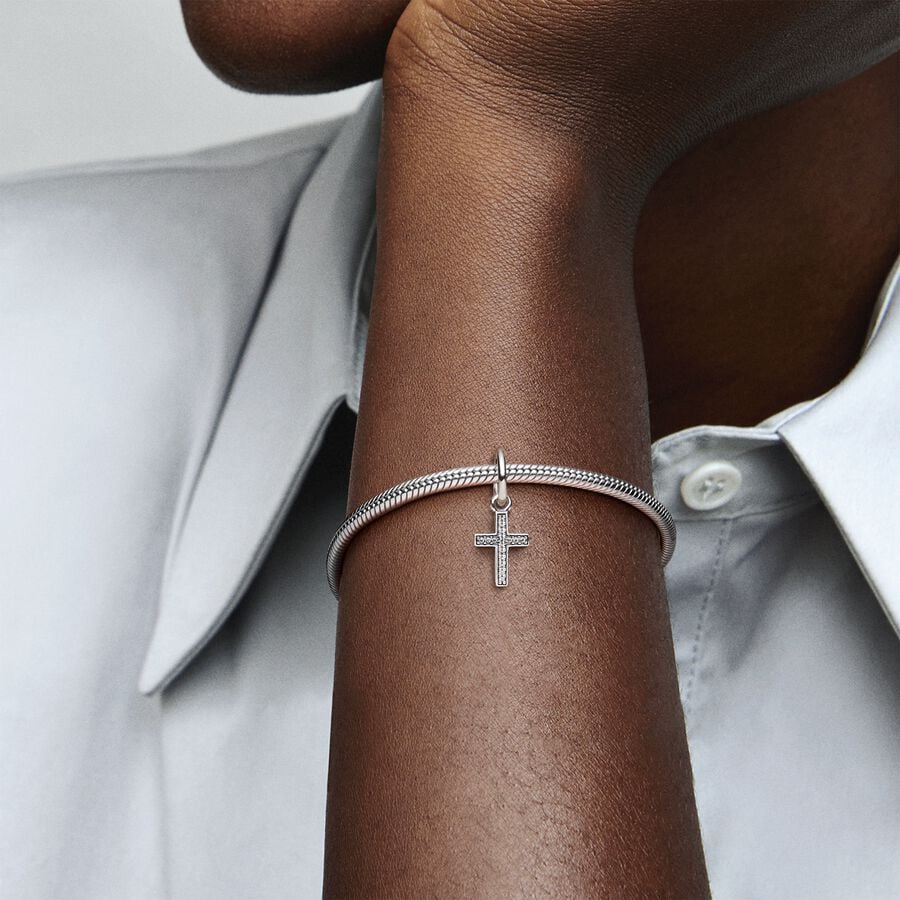 Sparkling Cross Dangle Charm