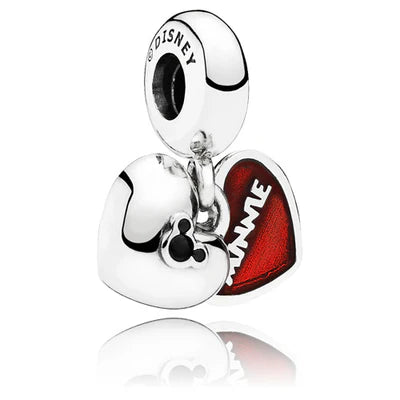 Mickey and Minnie Heart Dangle