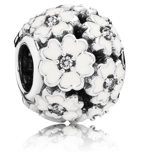 Primrose Meadow Charm with White Enamel