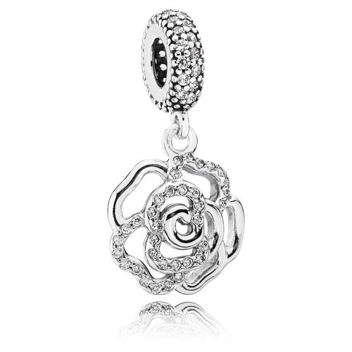 Shimmering Rose Dangle Charm